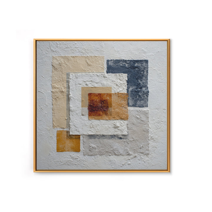 Ivory White Plaster Texture Composition Framed Canvas Print, Monochrome Art, Modern Decor, Living Room Decor, Fine Art, Mono, MON-1x1-29