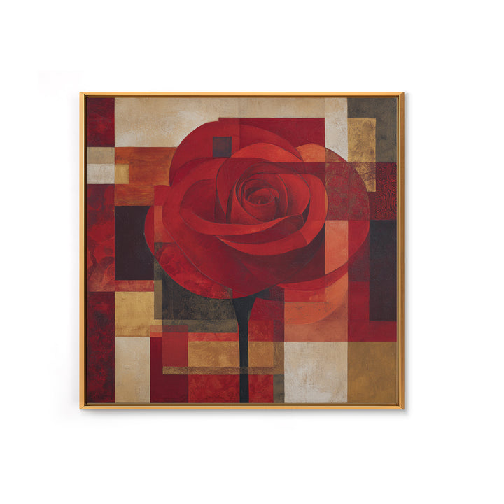 Single Red Rose Rendered Only Canvas Print, Monochrome Art, Apartment Decor, Living Room Decor, Fine Art, Mono, Moody Wall Art, MON-1x1-31