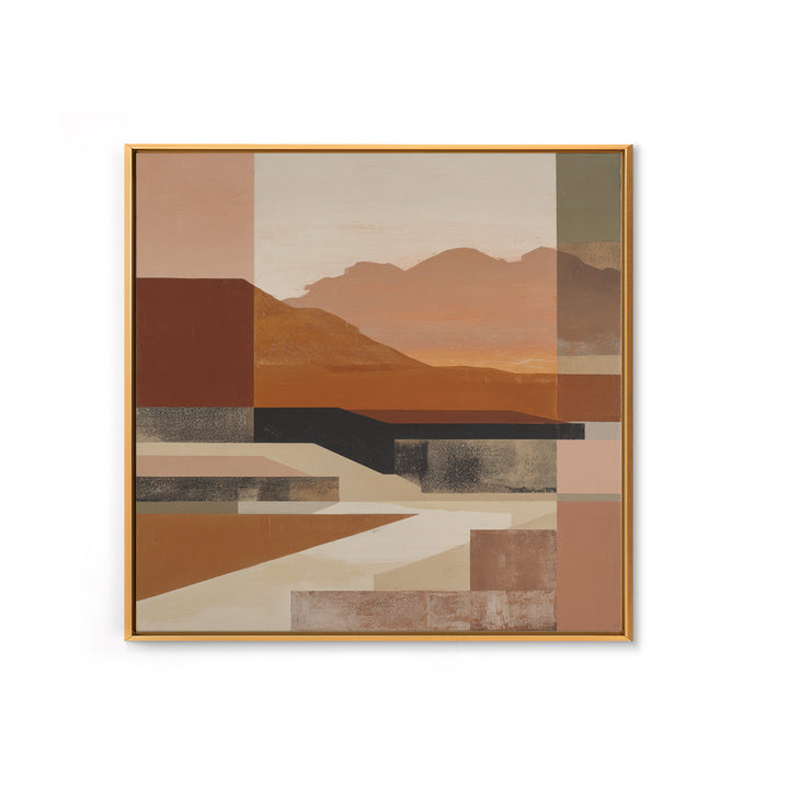 Warm Brown Desert Landscape Framed Canvas Print, Monochrome Art, Fine Art Print, Living Room Decor, Mono, Digital Prints, MON-1x1-33