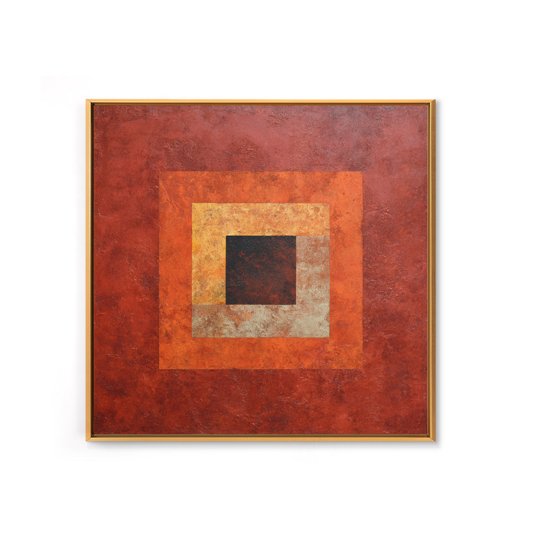 Burnt Orange Canyon Abstraction Framed Canvas Print, Monochrome Art, Luxury Decor, Living Room Decor, Fine Art, Mono, MON-1x1-40