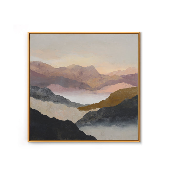 Charcoal Mountain Landscape Framed Canvas Print, Monochrome Art, Living Room Decor, Fine Art, Mono, Gallery Decor, Wall Decor, MON-1x1-52