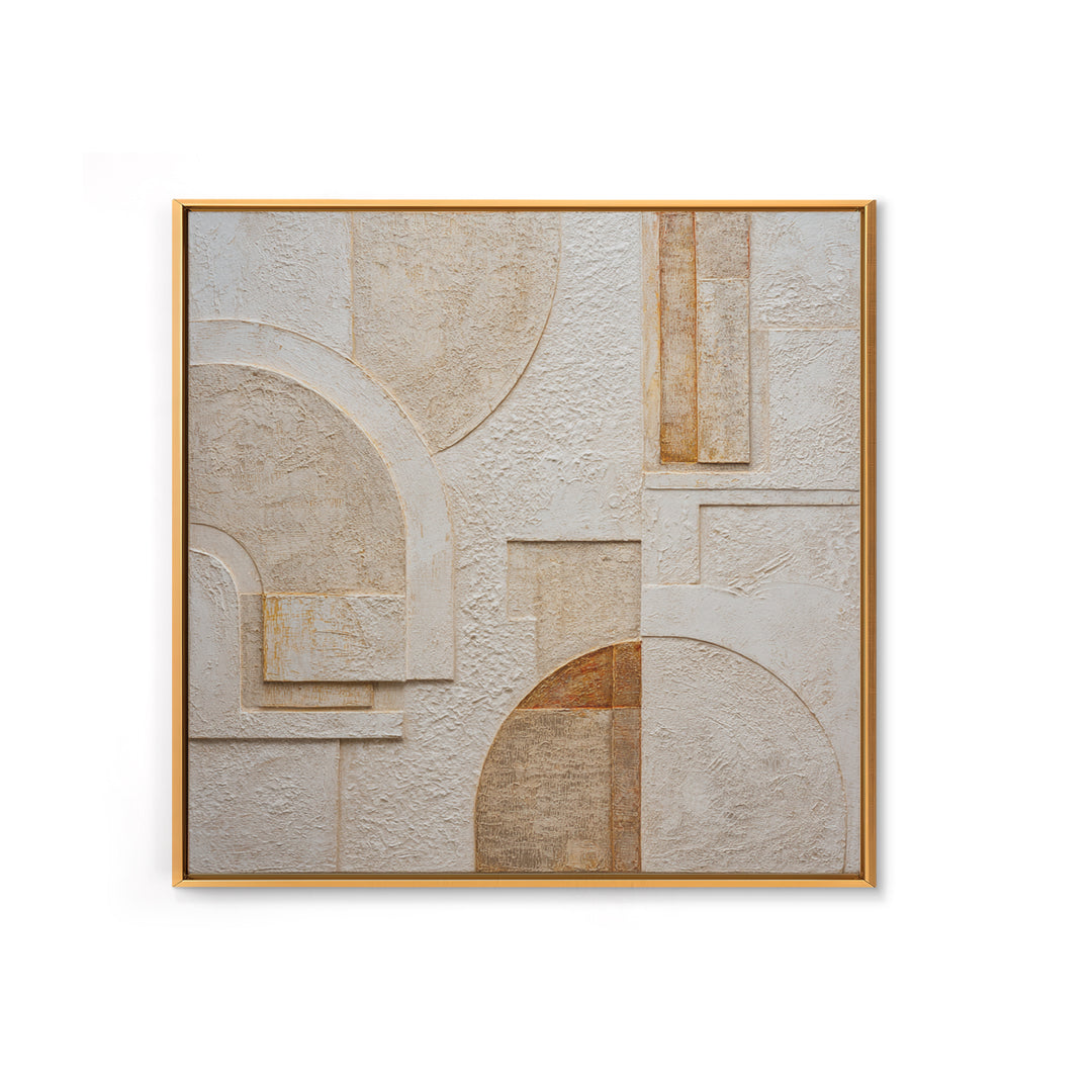Ivory White Plaster Texture Composition Framed Canvas Print, Monochrome Art, Modern Decor, Living Room Decor, Fine Art, Mono, MON-1x1-53