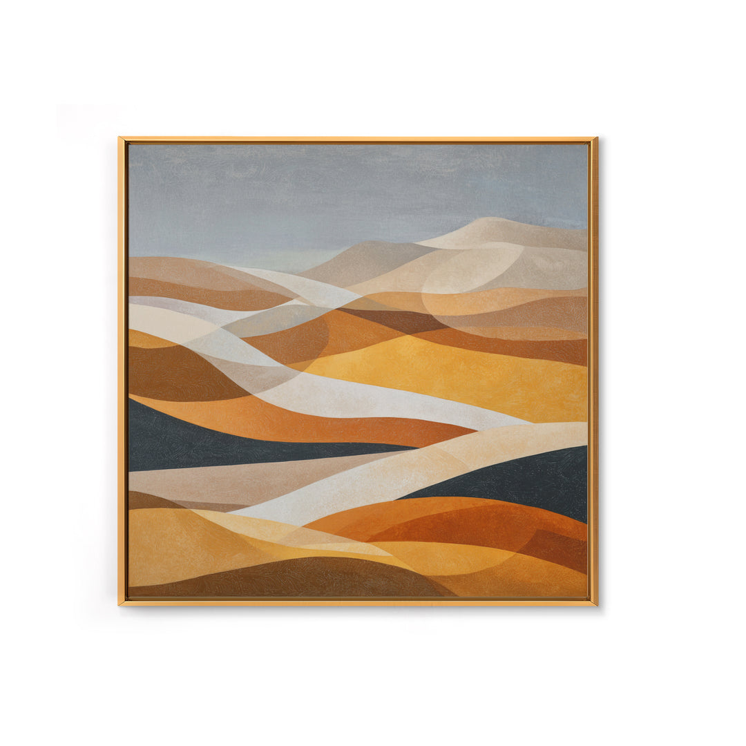Warm Brown Desert Landscape Framed Canvas Print, Monochrome Art, Fine Art Print, Living Room Decor, Mono, Digital Prints, MON-1x1-57