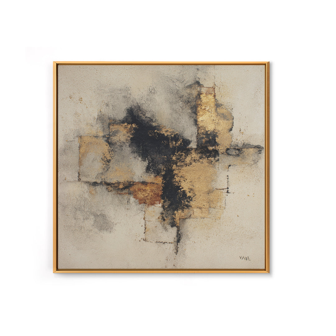 Black Ink Abstract Framed Canvas Print, Monochrome Art, Dark Academia Decor, Living Room Decor, Abstract Art, Mono, Wall Decor, MON-1x1-6