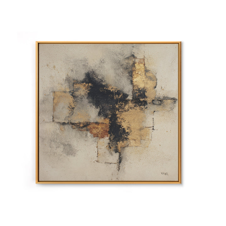 Black Ink Abstract Framed Canvas Print, Monochrome Art, Dark Academia Decor, Living Room Decor, Abstract Art, Mono, Wall Decor, MON-1x1-6