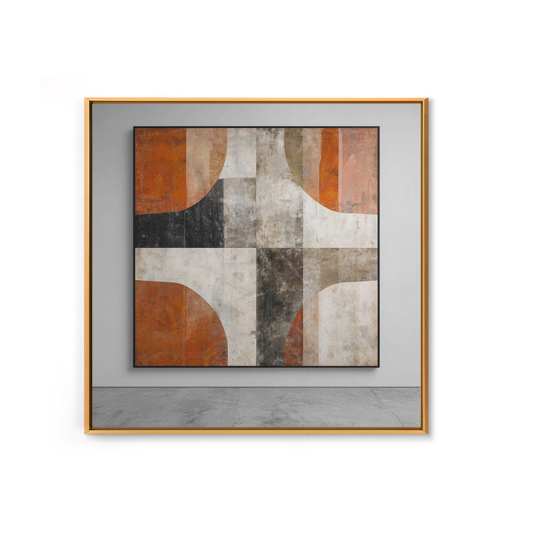 Burnt Orange Canyon Abstraction Framed Canvas Print, Monochrome Art, Printable Art, Living Room Decor, Fine Art, Mono, MON-1x1-64