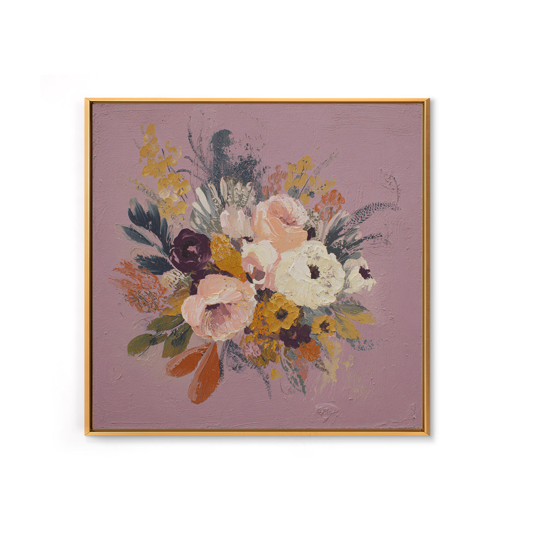 Monochrome Floral Bouquet Framed Canvas Print, Monochrome Art, Unique Wall Art, Living Room Decor, Mono, Fine Art Print, MON-1x1-66