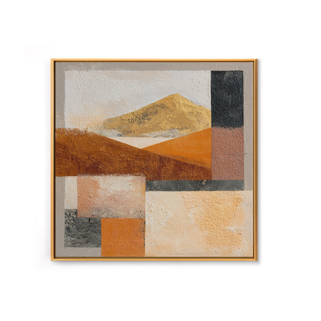 Warm Brown Desert Landscape Canvas Print, Monochrome Art, Textured Painting, Living Room Decor, Oil Painting, Mono, MON-1x1-81