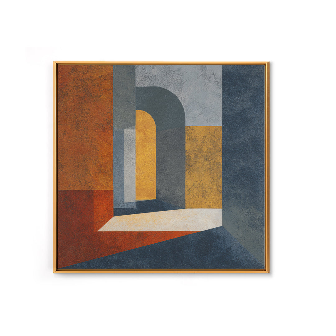 Gray Architectural Arch and Shadow Study Canvas Print, Monochrome Art, Wall Decor, Living Room Decor, Oil Painting, Mono, MON-1x1-82