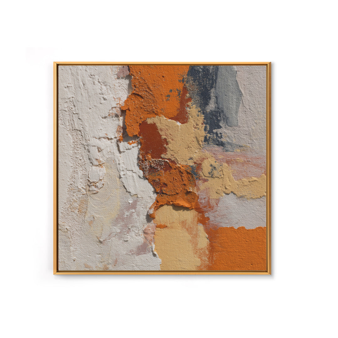 Burnt Orange Canyon Abstraction Framed Canvas Print, Monochrome Art, Textured Painting, Living Room Decor, Oil Painting, Mono, MON-1x1-88