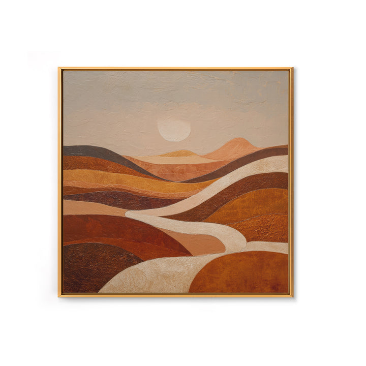 Warm Brown Desert Landscape Canvas Print, Monochrome Art, Moody Wall Art, Living Room Decor, Watercolor Art, Mono, MON-1x1-9