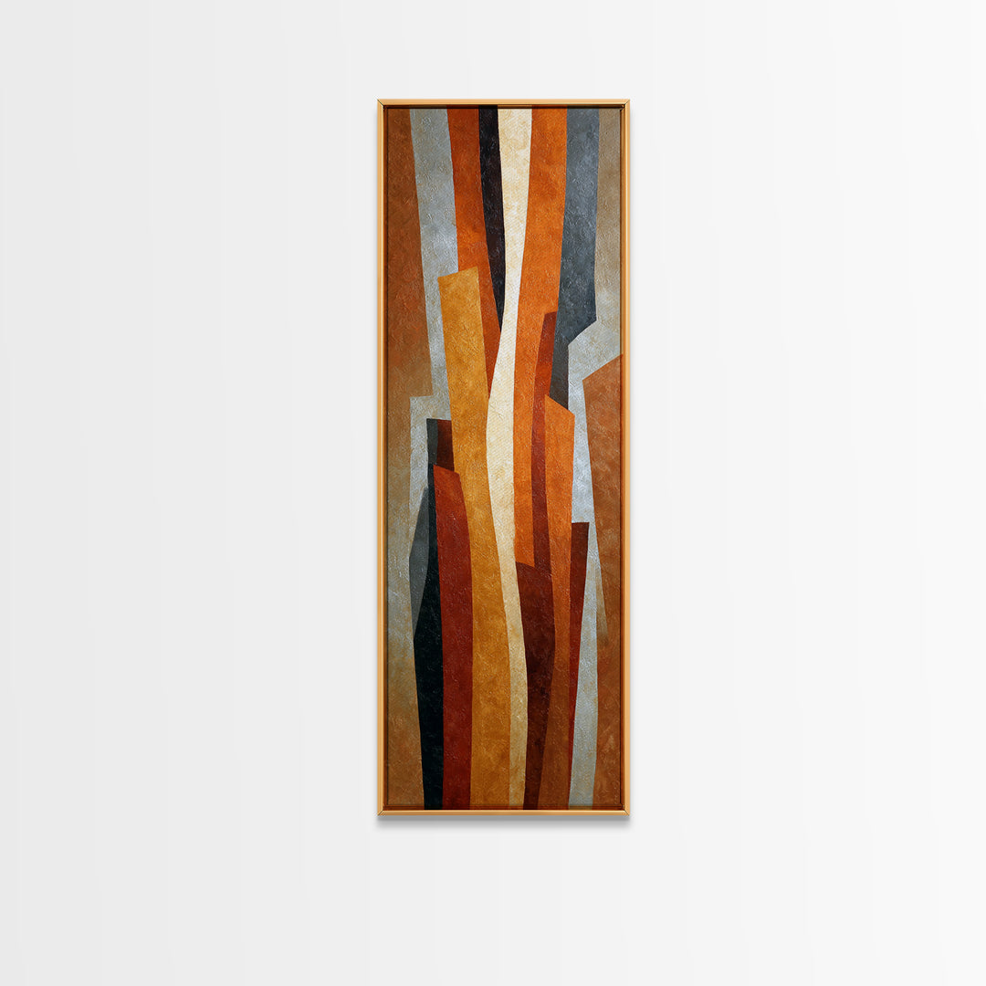 Burnt Orange Canyon Abstraction Canvas Print, Monochrome Art, Living Room Decor, Oil Painting, Mono, Gallery Decor, Wall Decor, MON-1x3-100