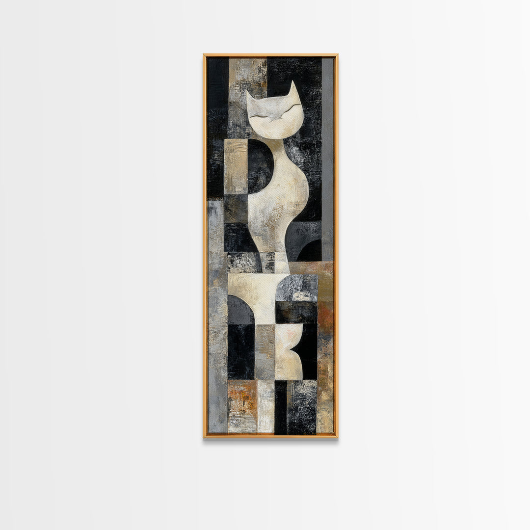 Monochrome Cat Portrait Canvas Print, Monochrome Art, Digital Prints, Living Room Decor, Fine Art, Mono, Apartment Decor, MON-1x3-23