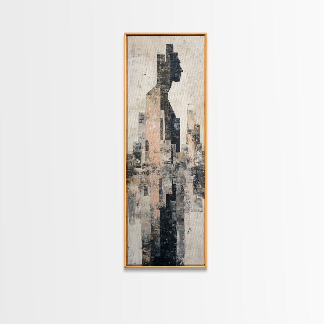 Black and White City Reflection Canvas Print, Monochrome Art, Large Wall Art, Living Room Decor, Mono, Modern Wall Art, MON-1x3-33