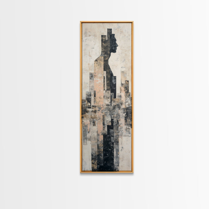 Black and White City Reflection Canvas Print, Monochrome Art, Large Wall Art, Living Room Decor, Mono, Modern Wall Art, MON-1x3-33