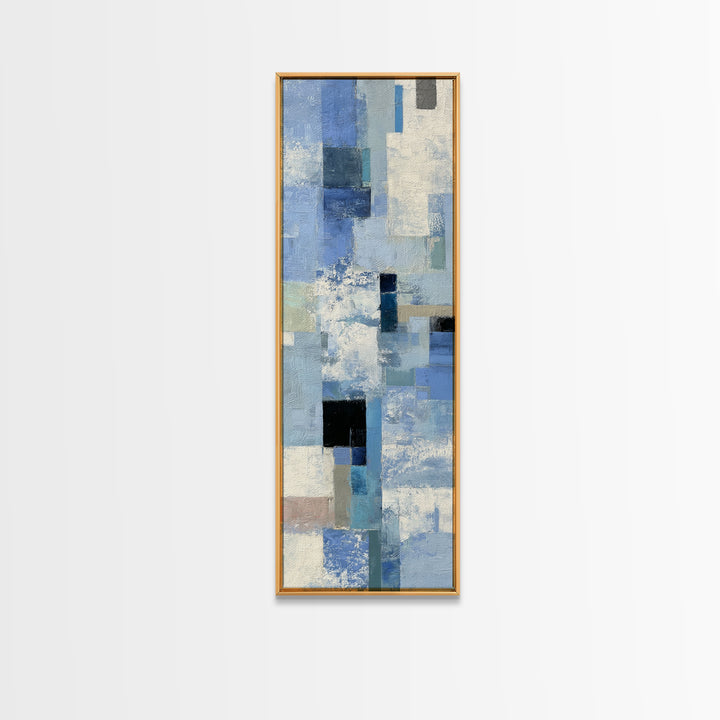 All Blue Ocean Abstraction Canvas Print, Monochrome Art, Fine Art Print, Living Room Decor, Oil Painting, Mono, Digital Prints, MON-1x3-37