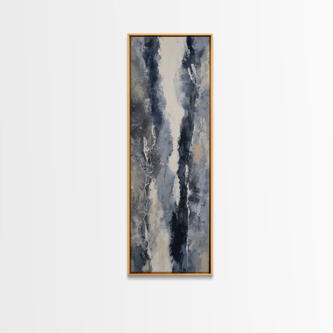 Black Ink Abstract Canvas Print, Monochrome Art, Wallpaper Mural, Living Room Decor, Fine Art, Mono, Textured Painting, MON-1x3-42