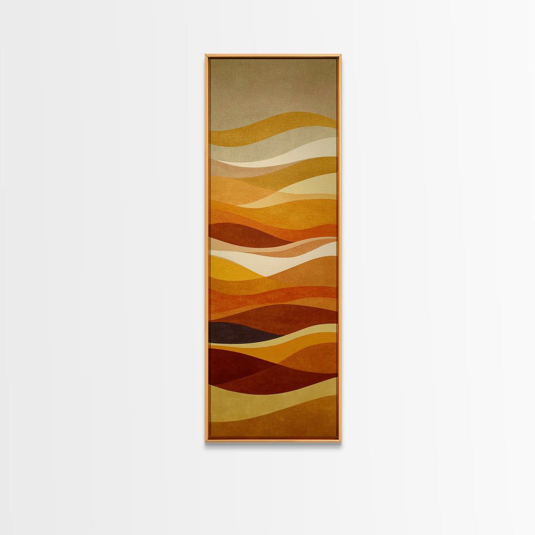 Warm Brown Desert Landscape Framed Canvas Print, Monochrome Art, Boho Decor, Living Room Decor, Fine Art, Mono, Art Print, MON-1x3-45