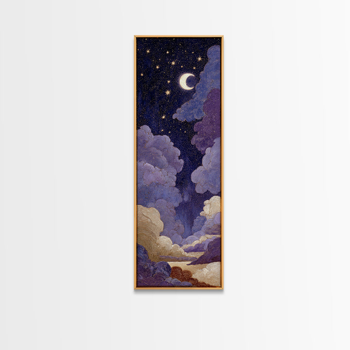 Purple Night Sky Canvas Print, Monochrome Art, Digital Print, Living Room Decor, Abstract Art, Mono, Modern Art, Moody Wall Art, MON-1x3-51