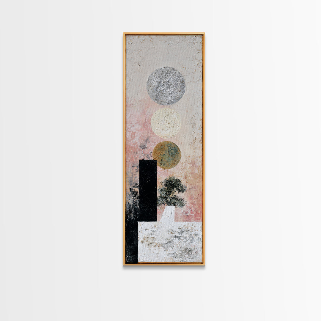 Silver Ocean Moonlight Scene Canvas Print, Monochrome Art, Large Wall Art, Living Room Decor, Fine Art, Mono, Modern Wall Art, MON-1x3-55