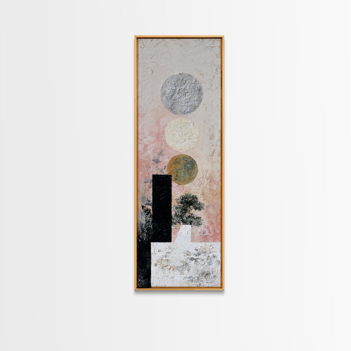 Silver Ocean Moonlight Scene Canvas Print, Monochrome Art, Large Wall Art, Living Room Decor, Fine Art, Mono, Modern Wall Art, MON-1x3-55