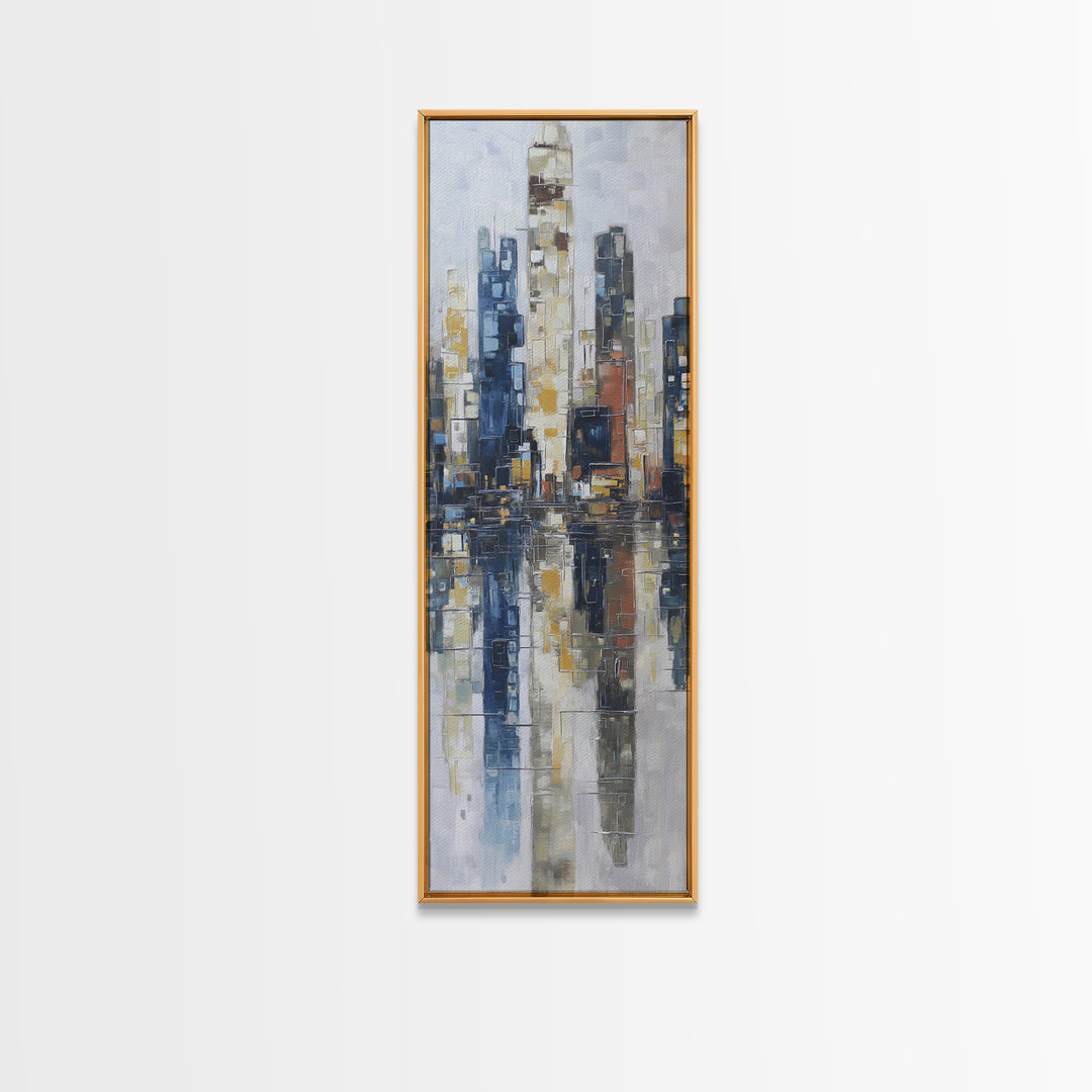 Black and White City Reflection Canvas Print, Monochrome Art, Modern Decor, Living Room Decor, Abstract Art, Mono, Poster, MON-1x3-57