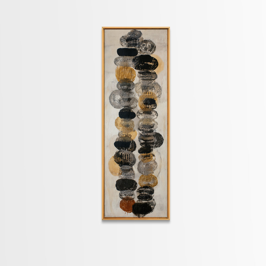 Black Ink Abstract Framed Canvas Print, Monochrome Art, Neutral Decor, Living Room Decor, Abstract Art, Mono, Home Decor, MON-1x3-66