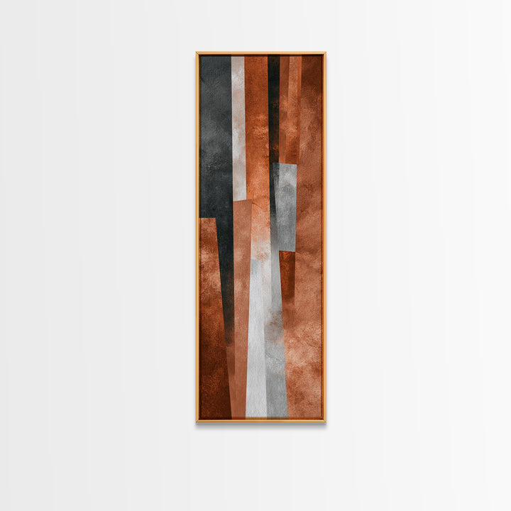 Burnt Orange Canyon Abstraction Framed Canvas Print, Monochrome Art, Abstract Art, Living Room Decor, Fine Art, Mono, MON-1x3-76