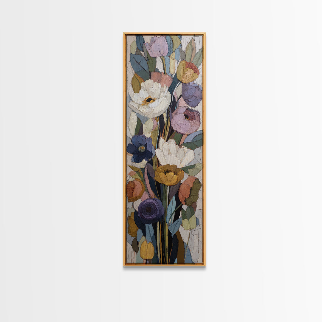 Monochrome Floral Bouquet Canvas Print, Monochrome Art, Minimalist Wall Art, Living Room Decor, Mono, Minimalist Decor, MON-1x3-78