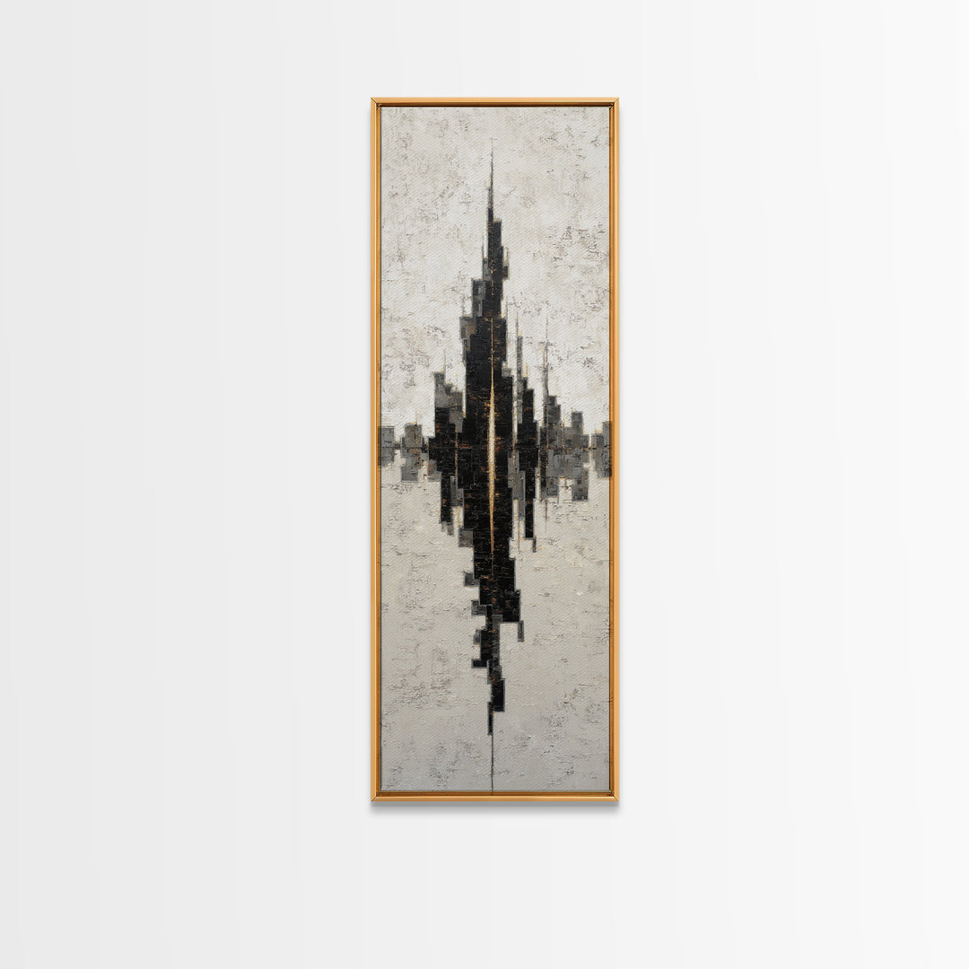 Black and White City Reflection Canvas Print, Monochrome Art, Abstract Art, Living Room Decor, Fine Art, Mono, Bedroom Wall Art, MON-1x3-81
