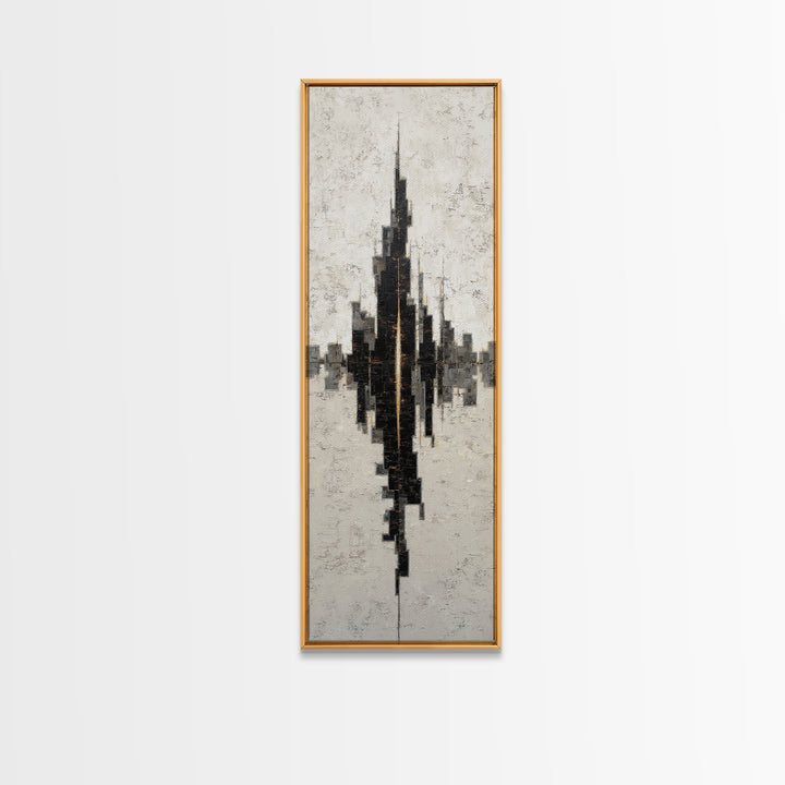Black and White City Reflection Canvas Print, Monochrome Art, Abstract Art, Living Room Decor, Fine Art, Mono, Bedroom Wall Art, MON-1x3-81