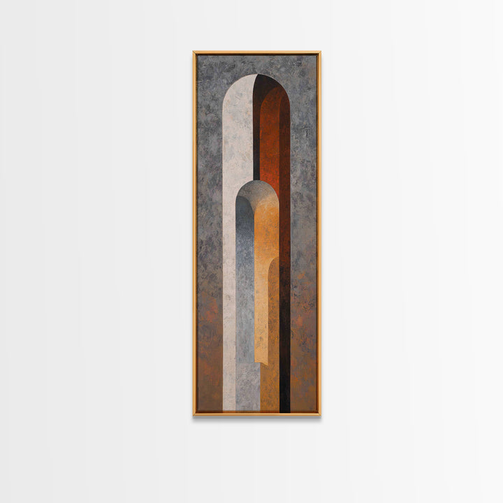 Gray Architectural Arch and Shadow Study Canvas Print, Monochrome Art, Modern Decor, Living Room Decor, Fine Art, Mono, MON-1x3-94