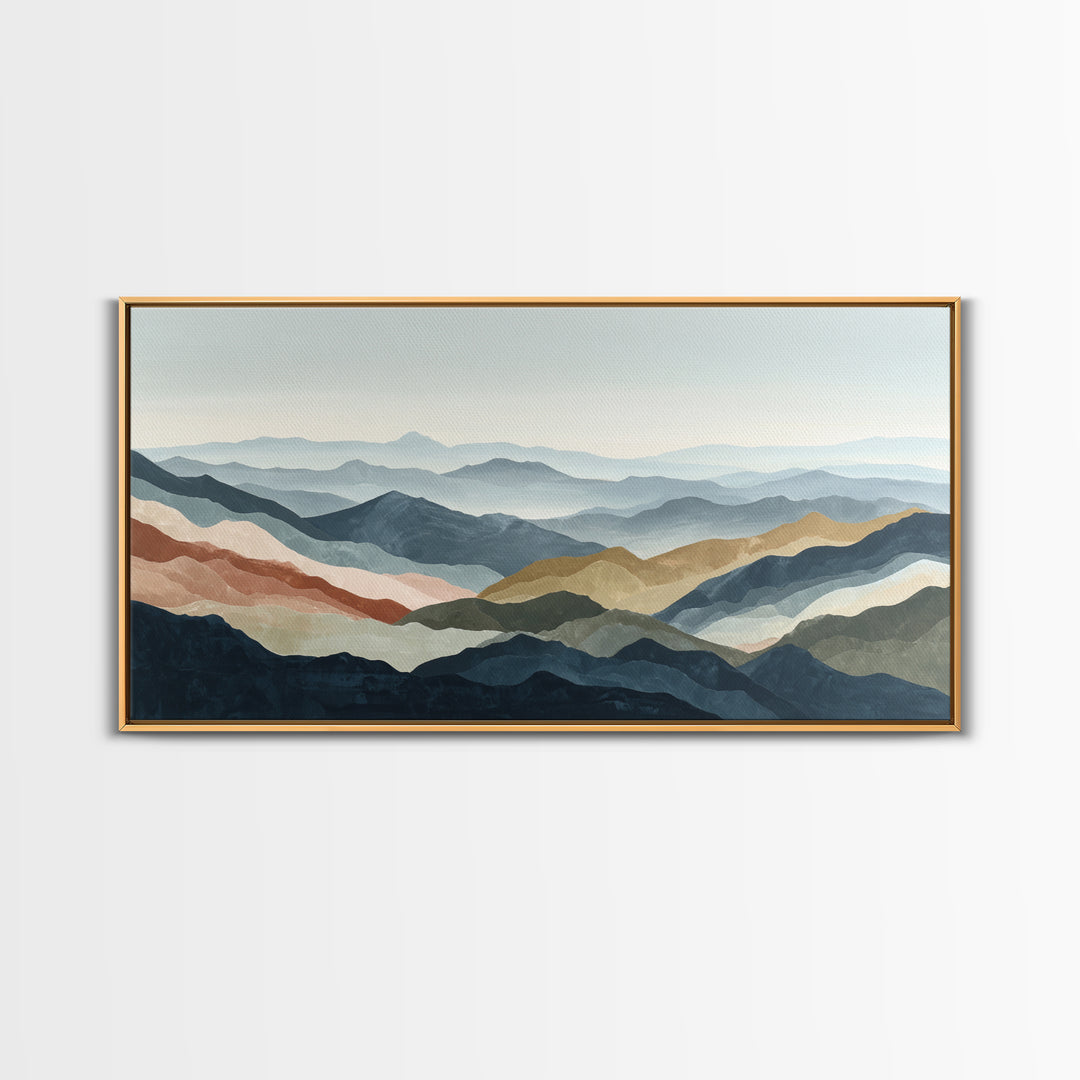 Charcoal Mountain Landscape Canvas Print, Monochrome Art, Digital Prints, Living Room Decor, Fine Art, Mono, Apartment Decor, MON-2x1-48