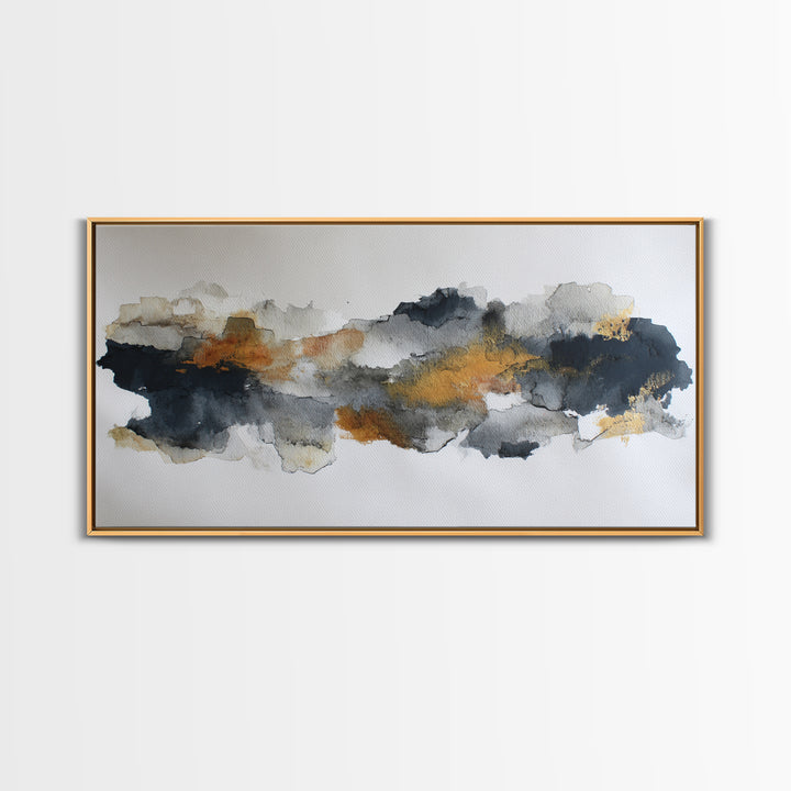 Black Ink Abstract Canvas Print, Monochrome Art, Living Room Decor, Abstract Art, Mono, Apartment Decor, Printable Art, MON-2x1-98