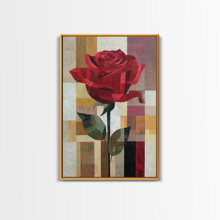 Single Red Rose Rendered Only Canvas Print, Monochrome Art, Gallery Decor, Living Room Decor, Fine Art, Mono, Contemporary Art, MON-2x3-15