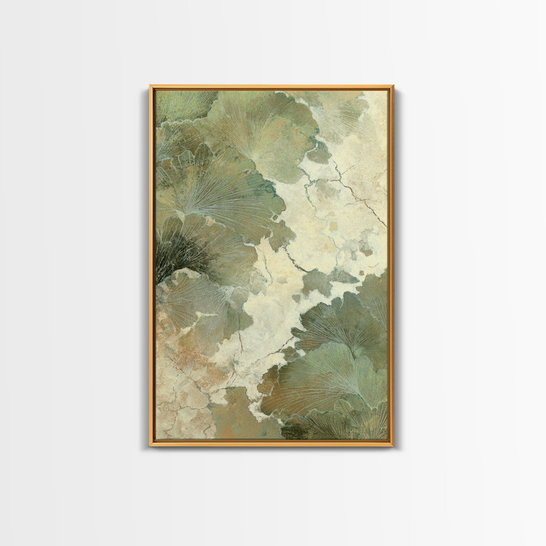 Gold Tonal Sunburst Medallion Framed Canvas Print, Monochrome Art, Textured Painting, Living Room Decor, Fine Art, Mono, MON-2x3-22