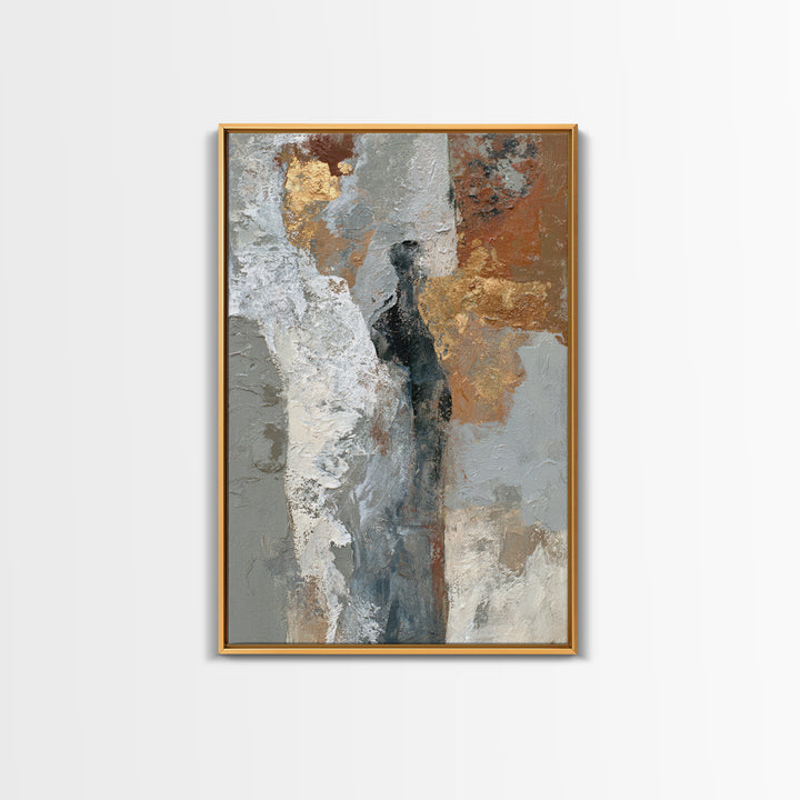 Silver Ocean Moonlight Scene Framed Canvas Print, Monochrome Art, Modern Art, Living Room Decor, Fine Art, Mono, MON-2x3-3