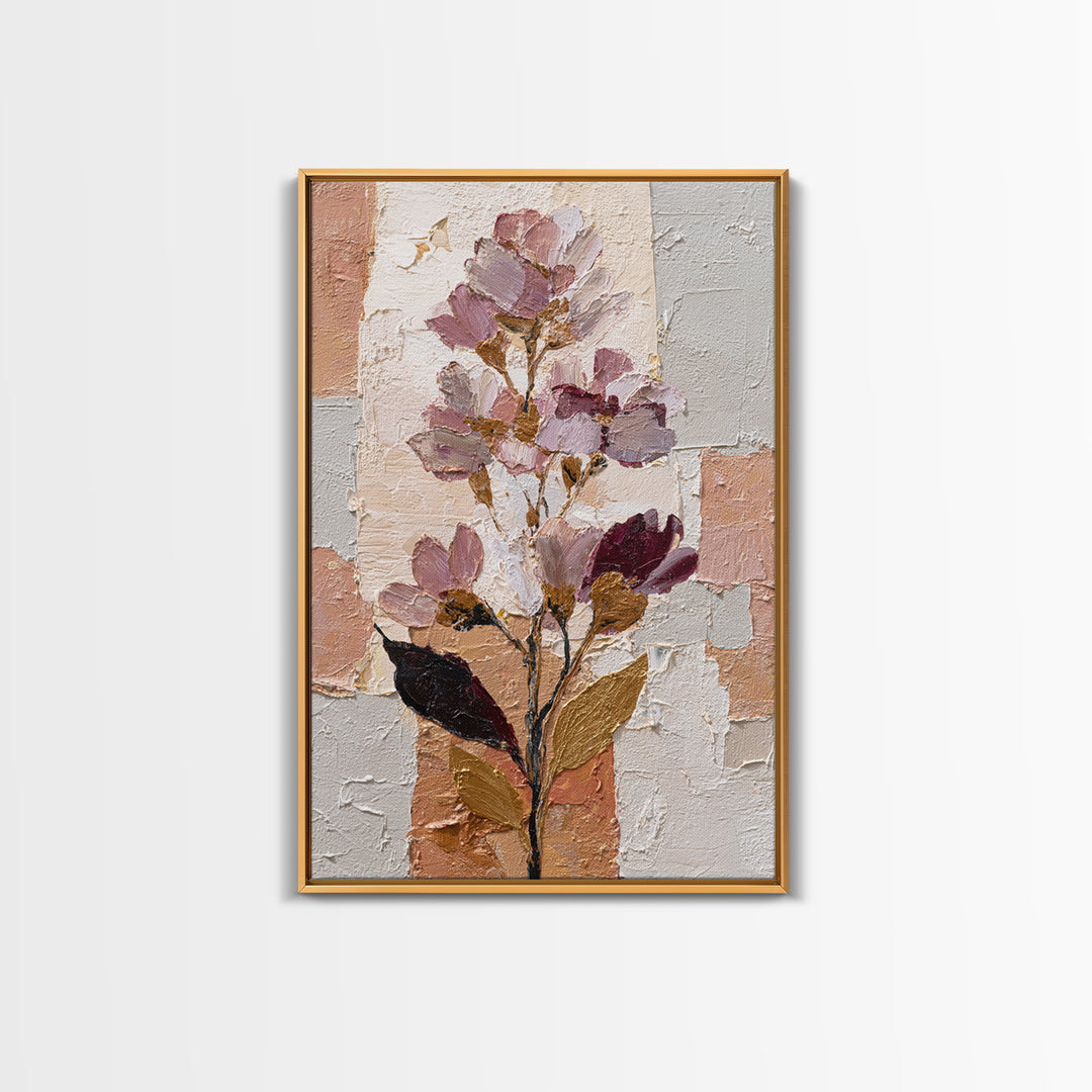 Monochrome Floral Bouquet Canvas Print, Monochrome Art, Living Room Decor, Oil Painting, Mono, Digital Wall Art, MON-2x3-50