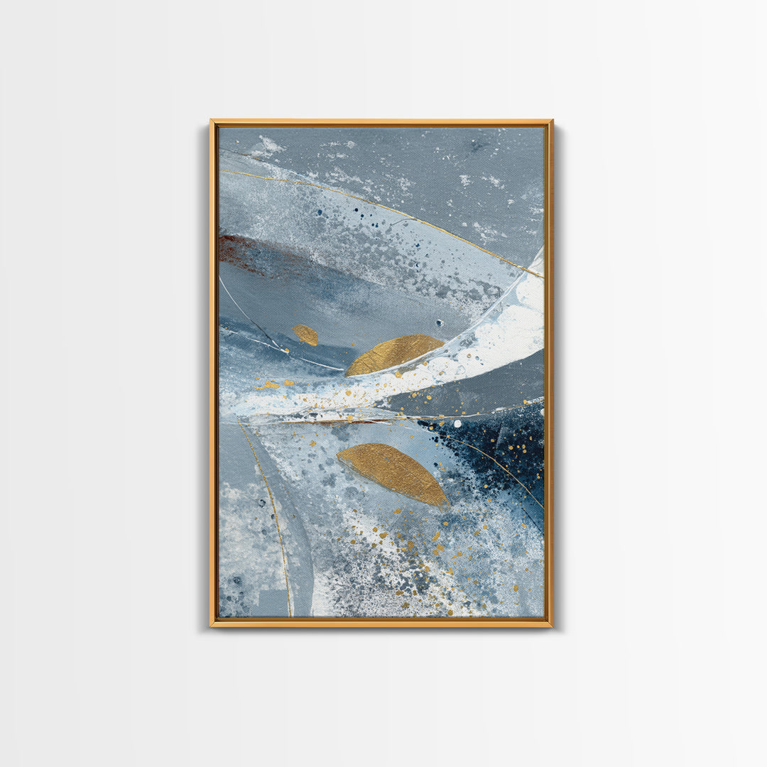 Silver Ocean Moonlight Scene Framed Canvas Print, Monochrome Art, Room Decor, Living Room Decor, Mono, Mid Century Modern, MON-2x3-51