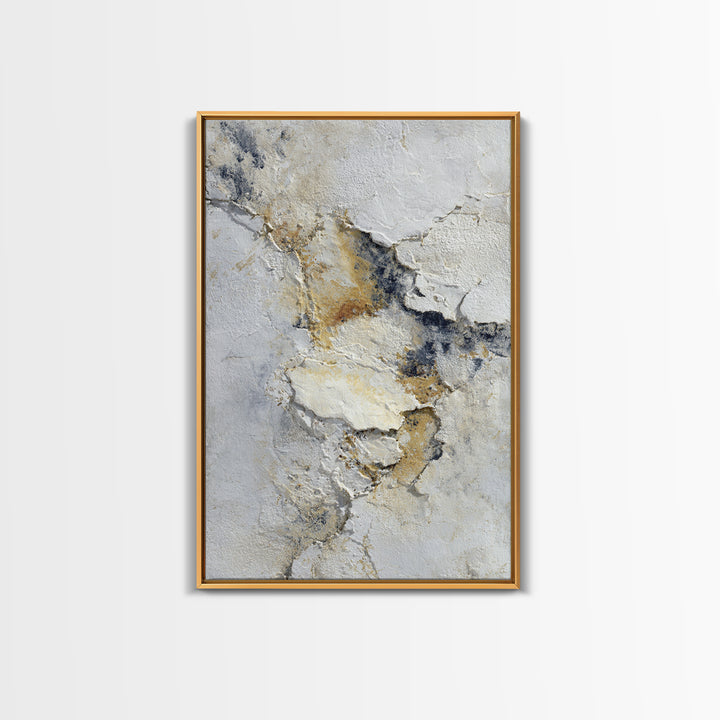 Ivory White Plaster Texture Composition Canvas Print, Monochrome Art, Original Painting, Living Room Decor, Fine Art, Mono, MON-2x3-61