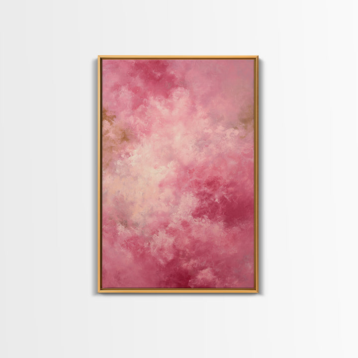 All Pink Cloudscape Framed Canvas Print, Monochrome Art, Mid Century Modern, Living Room Decor, Fine Art, Mono, Boho Wall Art, MON-2x3-68