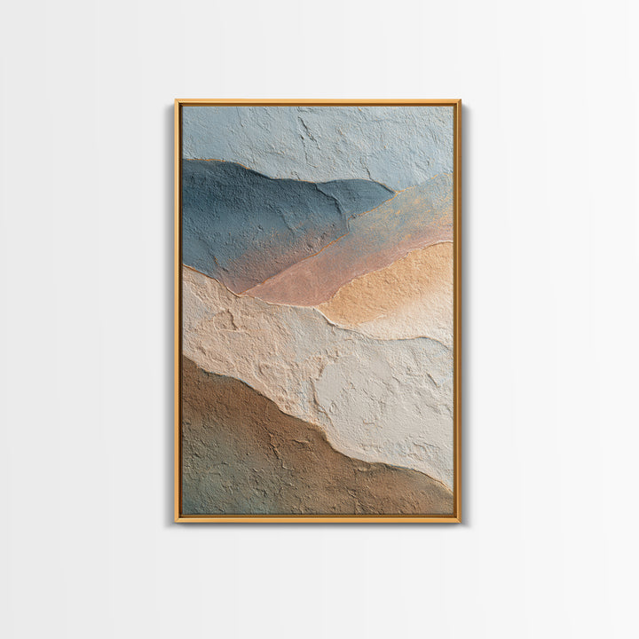 Blue Mountain Ridge Layers Framed Canvas Print, Monochrome Art, Contemporary Art, Living Room Decor, Mono, Original Art, MON-2x3-80