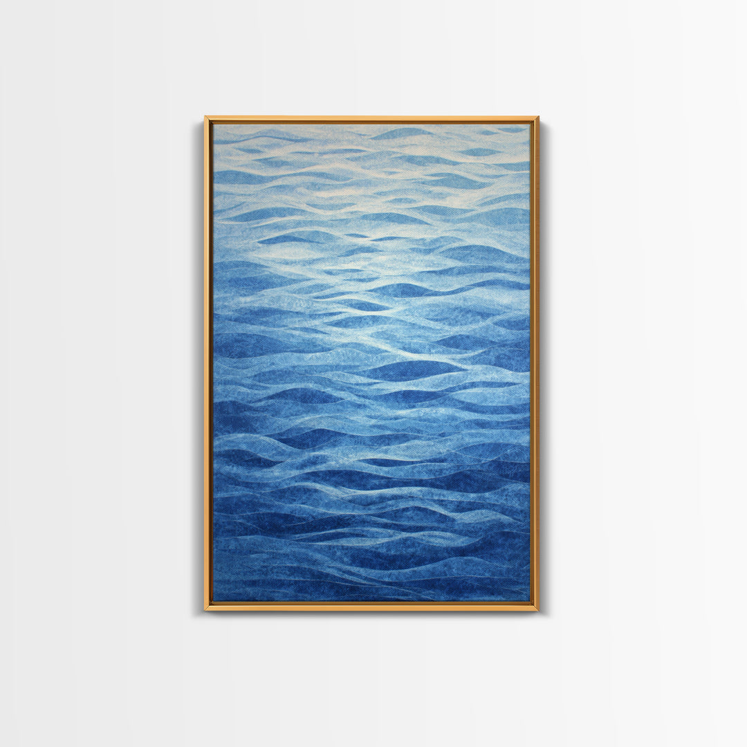 All Blue Ocean Abstraction Canvas Print, Monochrome Art, Bedroom Decor, Living Room Decor, Fine Art, Mono, Abstract Painting, MON-2x3-81