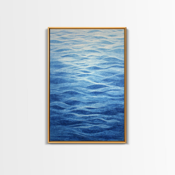 All Blue Ocean Abstraction Canvas Print, Monochrome Art, Bedroom Decor, Living Room Decor, Fine Art, Mono, Abstract Painting, MON-2x3-81