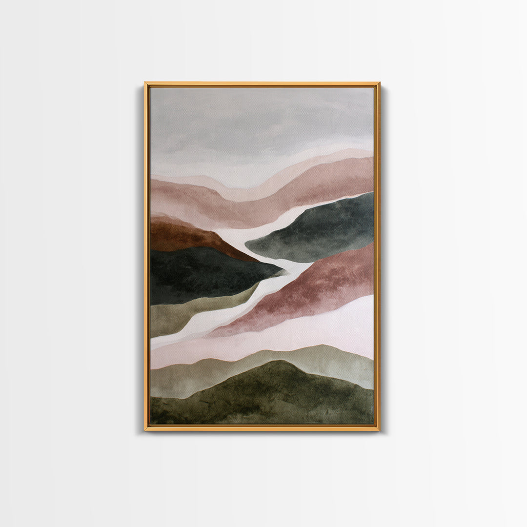Charcoal Mountain Landscape Framed Canvas Print, Monochrome Art, Modern Wall Art, Living Room Decor, Mono, Statement Artwork, MON-2x3-84