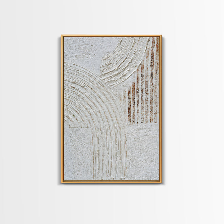 Ivory White Plaster Texture Composition Framed Canvas Print, Monochrome Art, Textured Wall Art, Living Room Decor, Mono, MON-2x3-85