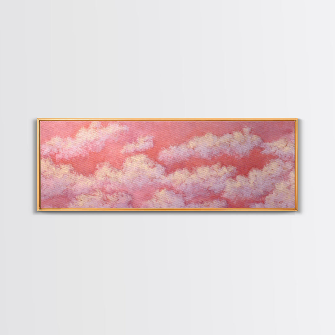 All Pink Cloudscape Canvas Print, Monochrome Art, Neutral Decor, Living Room Decor, Abstract Art, Mono, Home Decor, Poster, MON-3x1-100