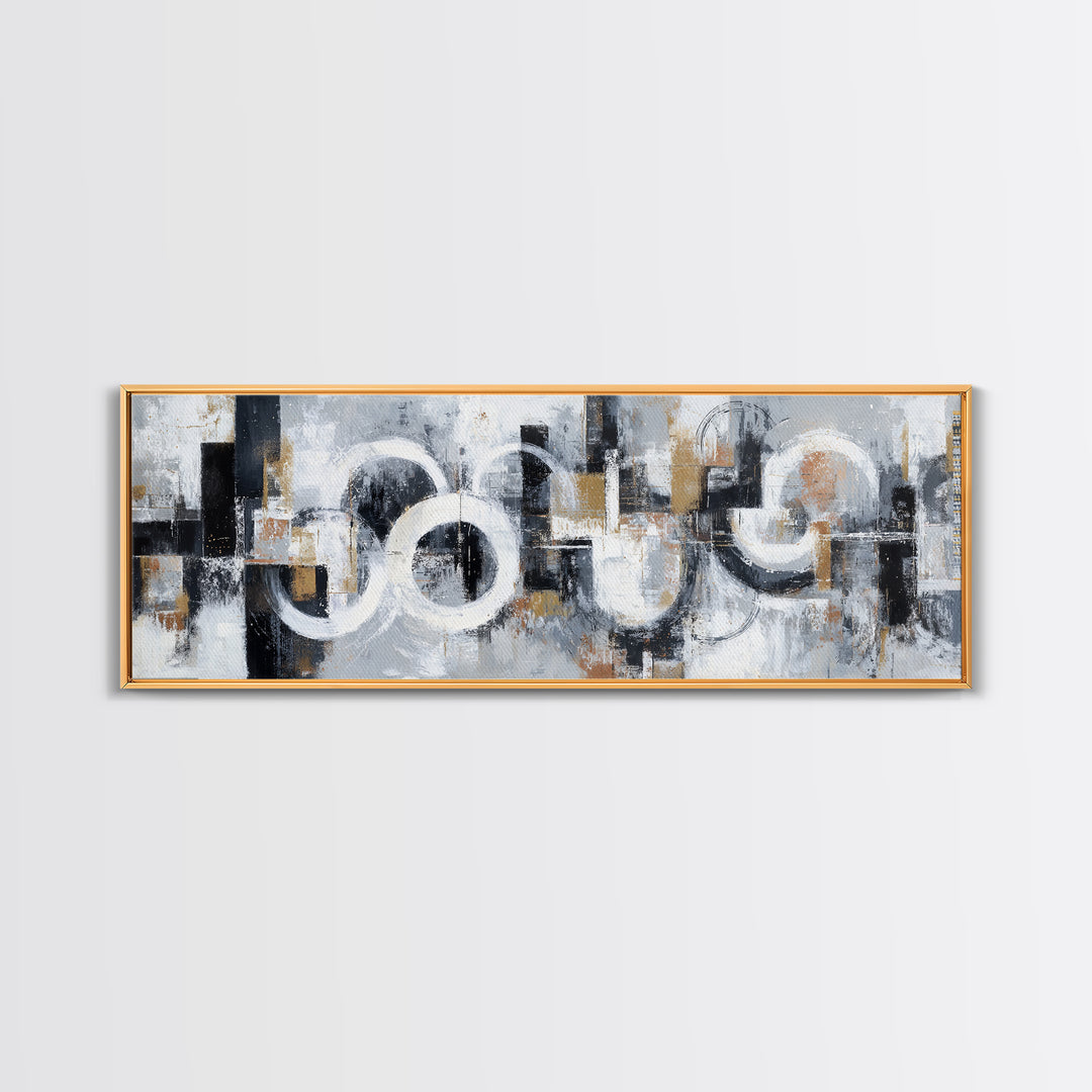 Black and White City Reflection Canvas Print, Monochrome Art, Large Wall Art, Living Room Decor, Mono, Modern Wall Art, MON-3x1-13