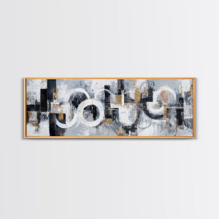 Black and White City Reflection Canvas Print, Monochrome Art, Large Wall Art, Living Room Decor, Mono, Modern Wall Art, MON-3x1-13