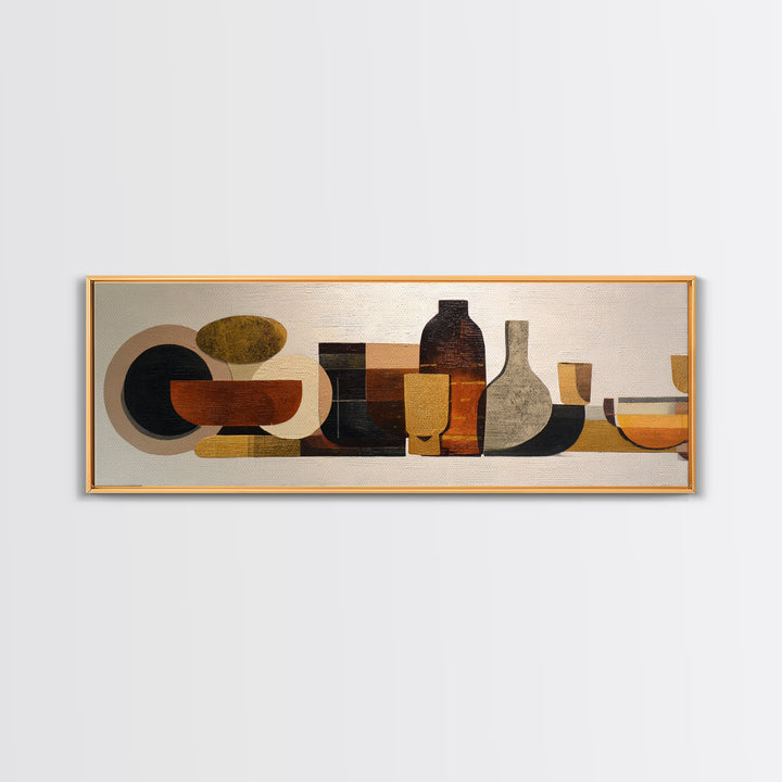 Brown Leather and Whiskey Still Life Framed Canvas Print, Monochrome Art, Modern Art, Living Room Decor, Fine Art, Mono, MON-3x1-15